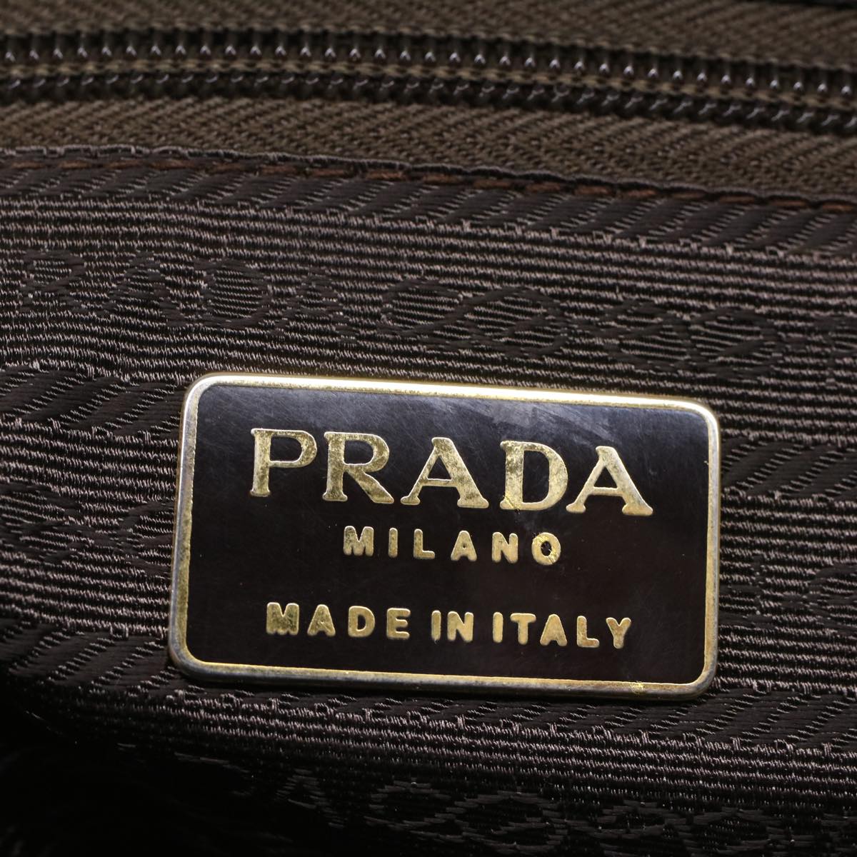 PRADA Hand Bag Nylon Brown Auth cl687