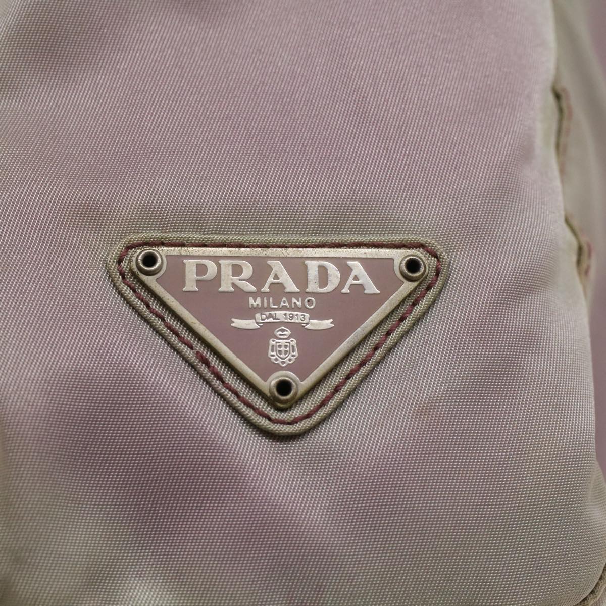 PRADA Hand Bag Nylon Pink Auth cl691