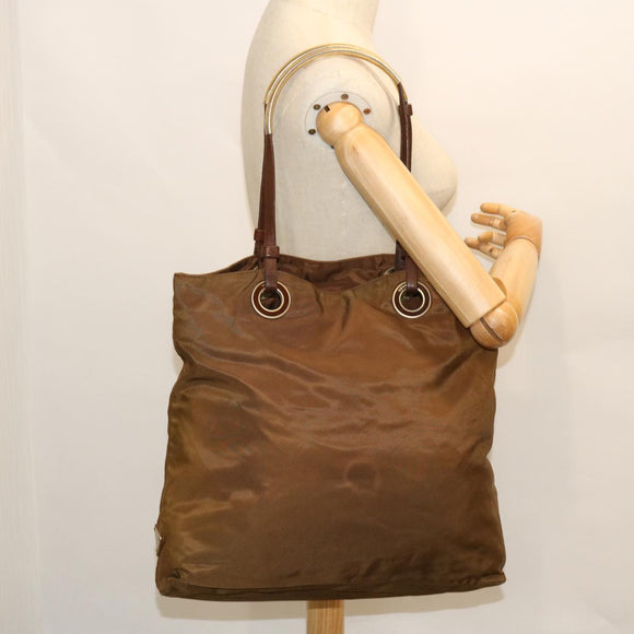 PRADA Tote Bag Nylon Brown Auth cl694