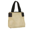 PRADA Hand Bag Canvas Beige Auth cl705-1