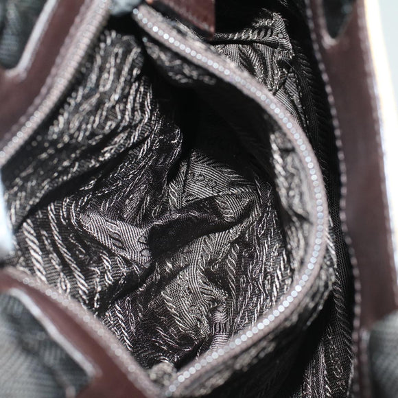 PRADA Hand Bag Canvas Beige Auth cl705