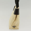 PRADA Hand Bag Canvas Beige Auth cl705-3
