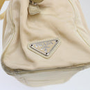 PRADA Hand Bag Nylon Beige Auth cl707-18