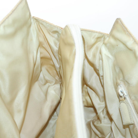 PRADA Hand Bag Nylon Beige Auth cl707