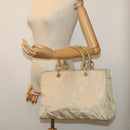 PRADA Hand Bag Nylon Beige Auth cl707-26