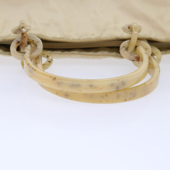 PRADA Hand Bag Nylon Beige Auth cl707
