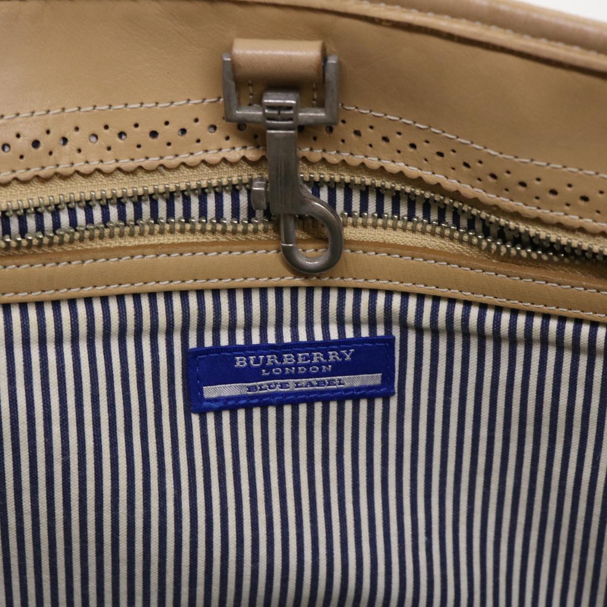 BURBERRY Blue Label Tote Bag Canvas Beige Auth cl708