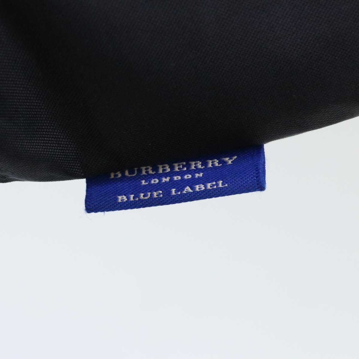 BURBERRY Nova Check Blue Label Hand Bag Nylon Beige Black Auth cl709