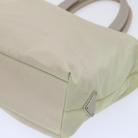PRADA Hand Bag Nylon Beige Auth cl710