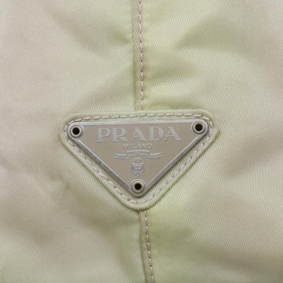 PRADA Hand Bag Nylon Beige Auth cl710