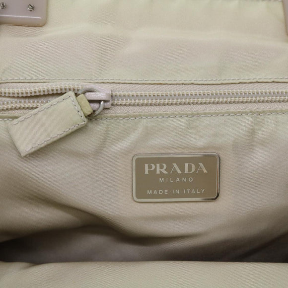 PRADA Hand Bag Nylon Beige Auth cl710