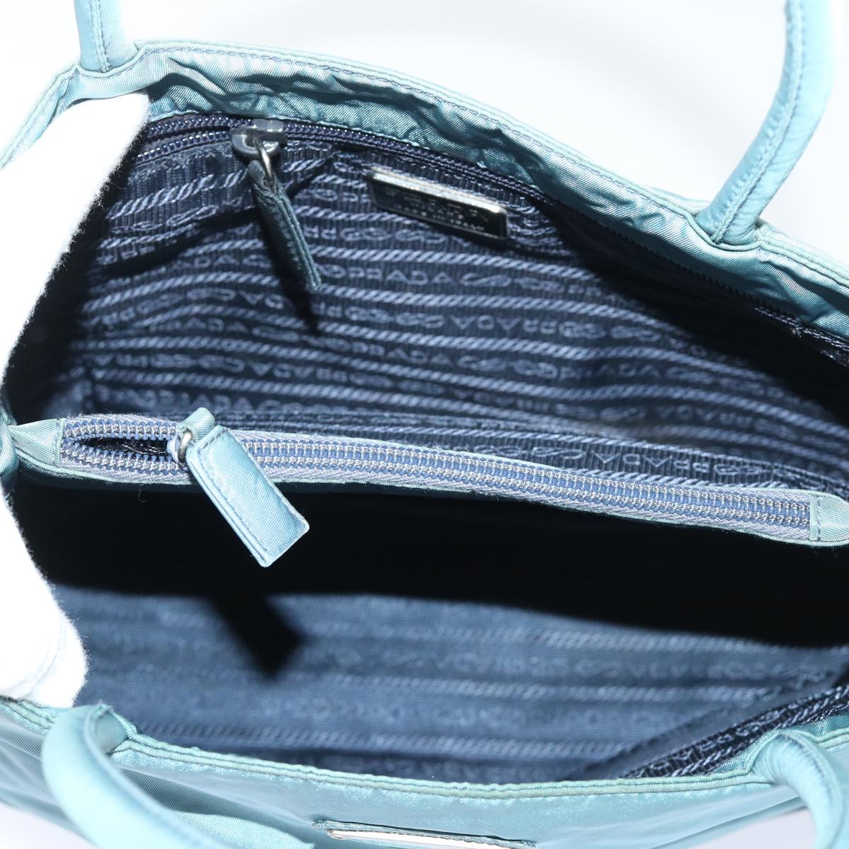 PRADA Hand Bag Nylon Blue Auth cl714