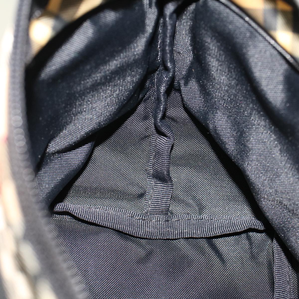 Burberrys Nova Check Blue Label Mini Hand Bag Nylon Black Auth cl732