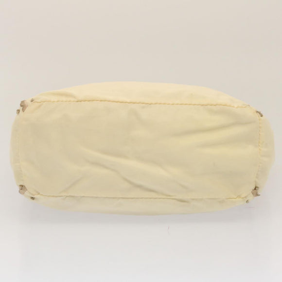 PRADA Tote Bag Nylon Beige Auth cl759