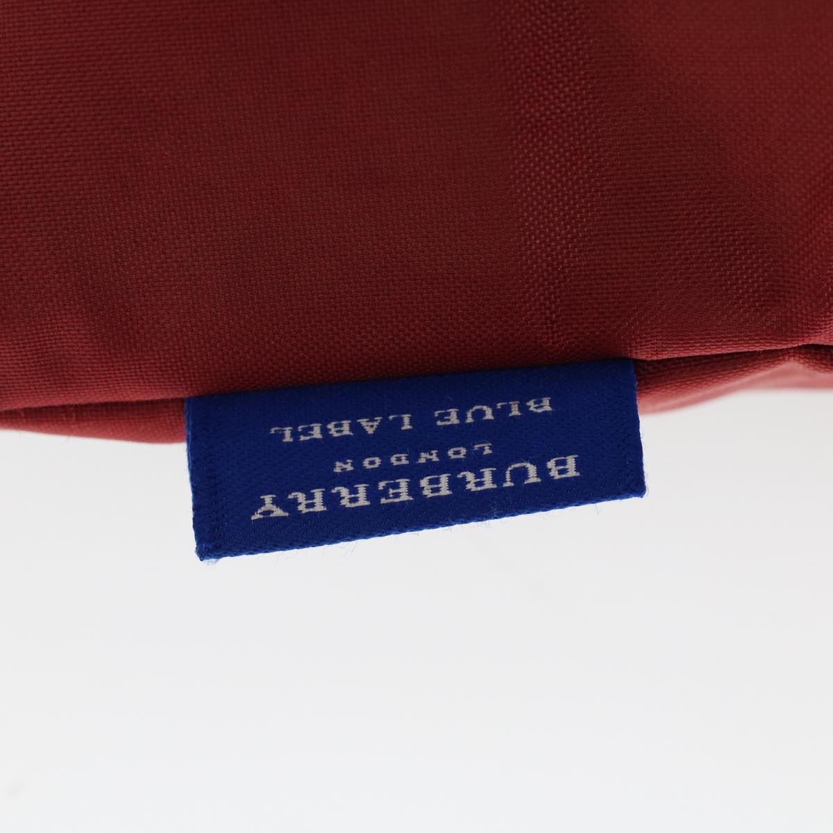 BURBERRY Blue Label Tote Bag Nylon Red Auth cl766