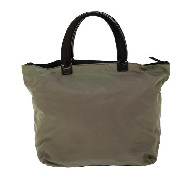 PRADA Hand Bag Nylon Khaki Auth cl772