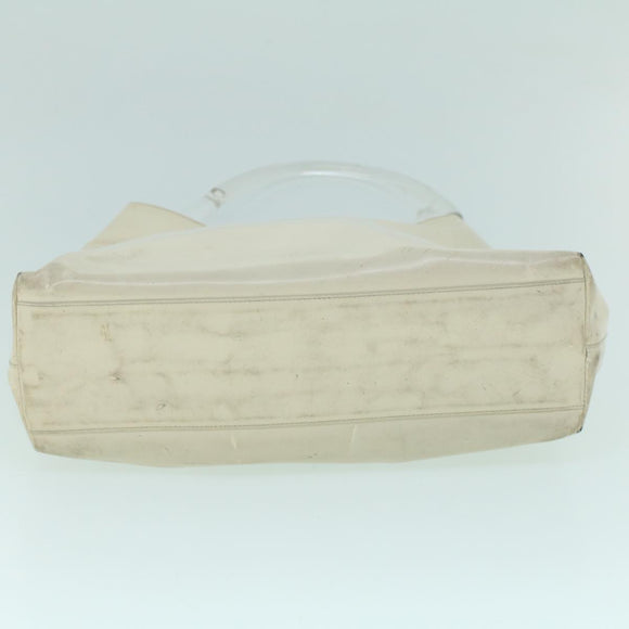 PRADA Hand Bag Leather White Auth cl785