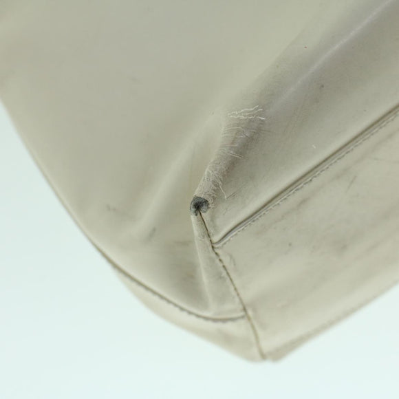 PRADA Hand Bag Leather White Auth cl785