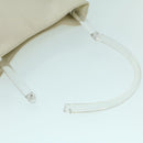 PRADA Hand Bag Leather White Auth cl785-8