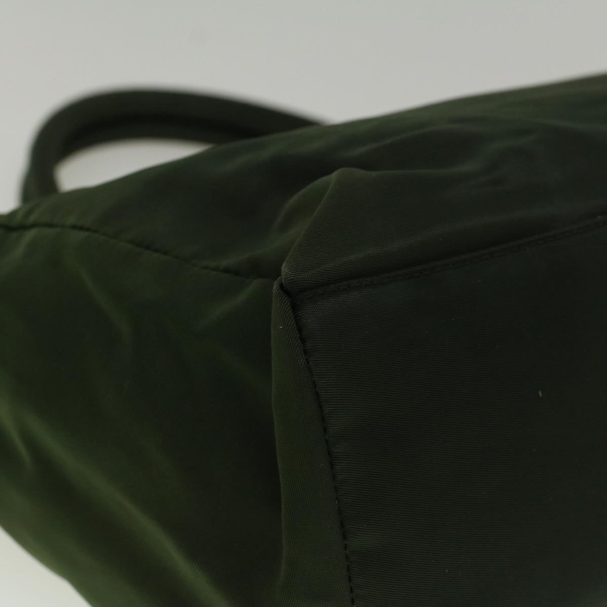 PRADA Hand Bag Nylon Green Auth cl802