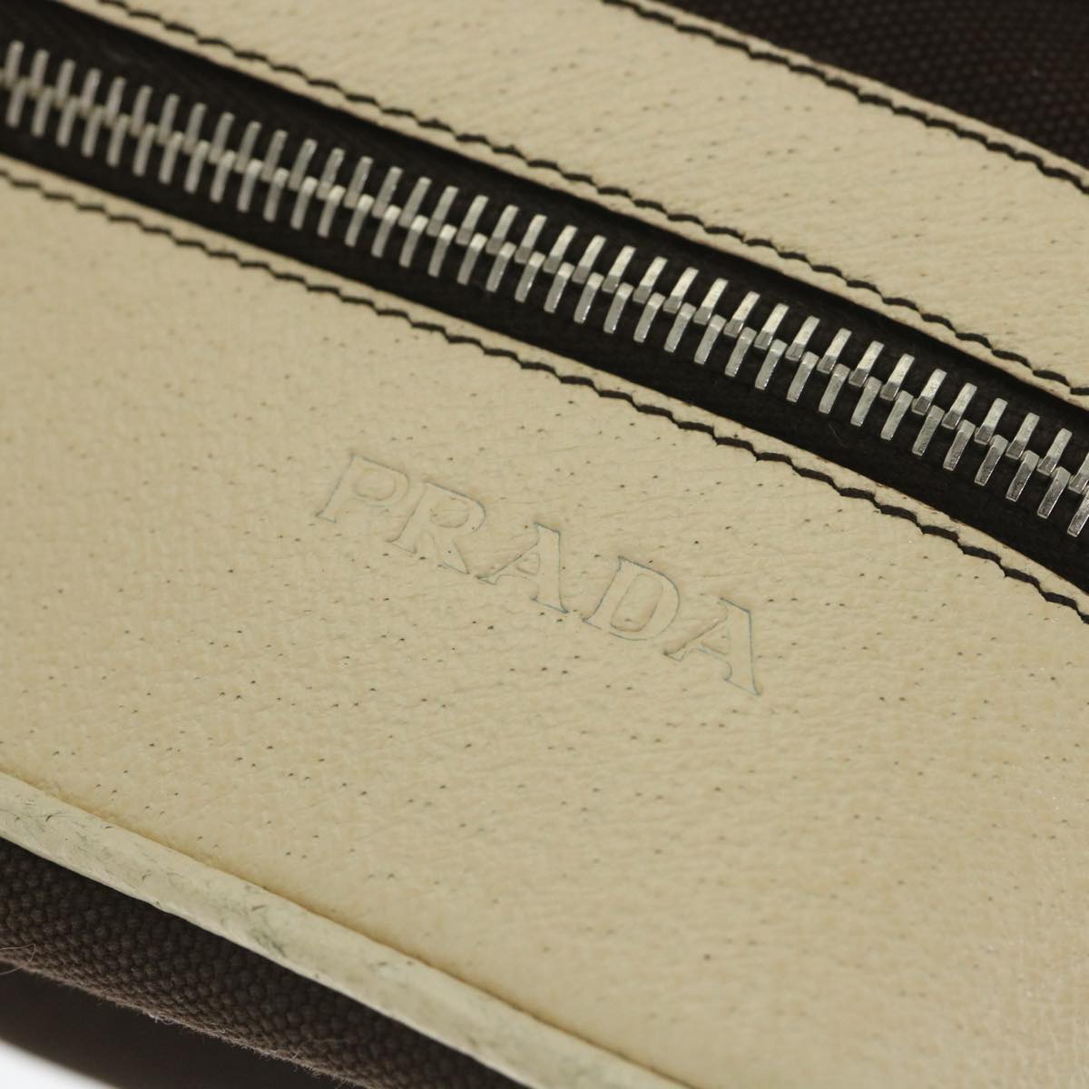 PRADA Shoulder Bag Canvas Brown Auth cl804