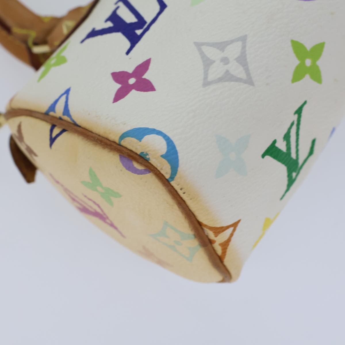 LOUIS VUITTON Monogram Multicolor Mini Speedy Hand Bag White M92645 Auth cl823A