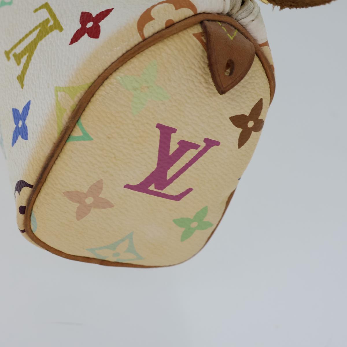 LOUIS VUITTON Monogram Multicolor Mini Speedy Hand Bag White M92645 Auth cl823A