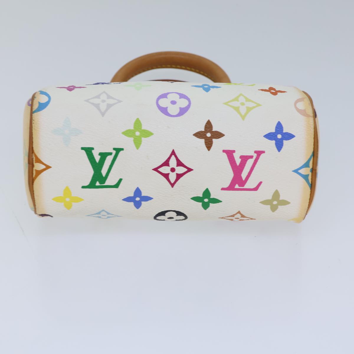 LOUIS VUITTON Monogram Multicolor Mini Speedy Hand Bag White M92645 Auth cl823A