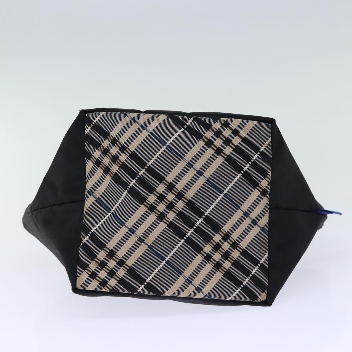 BURBERRY Nova Check Blue Label Hand Bag Nylon Black Auth cl836