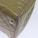 Salvatore Ferragamo Hand Bag Enamel Beige Auth cl837-15