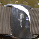 Salvatore Ferragamo Hand Bag Enamel Beige Auth cl837-17