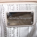 Salvatore Ferragamo Hand Bag Enamel Beige Auth cl837-18