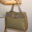 Salvatore Ferragamo Hand Bag Enamel Beige Auth cl837-26
