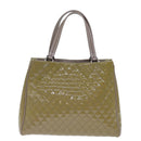 Salvatore Ferragamo Hand Bag Enamel Beige Auth cl837-2