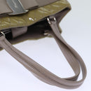 Salvatore Ferragamo Hand Bag Enamel Beige Auth cl837-7