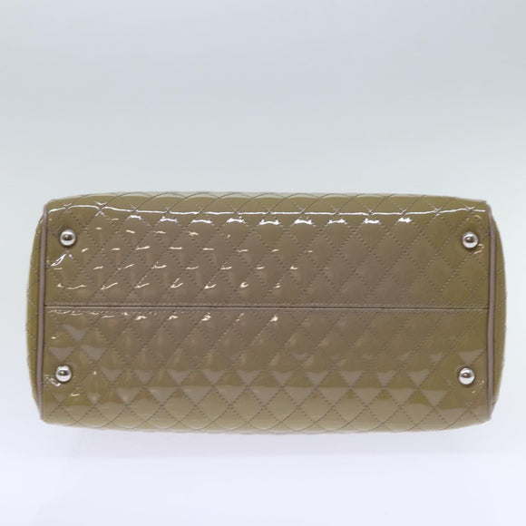 Salvatore Ferragamo Hand Bag Enamel Beige Auth cl837