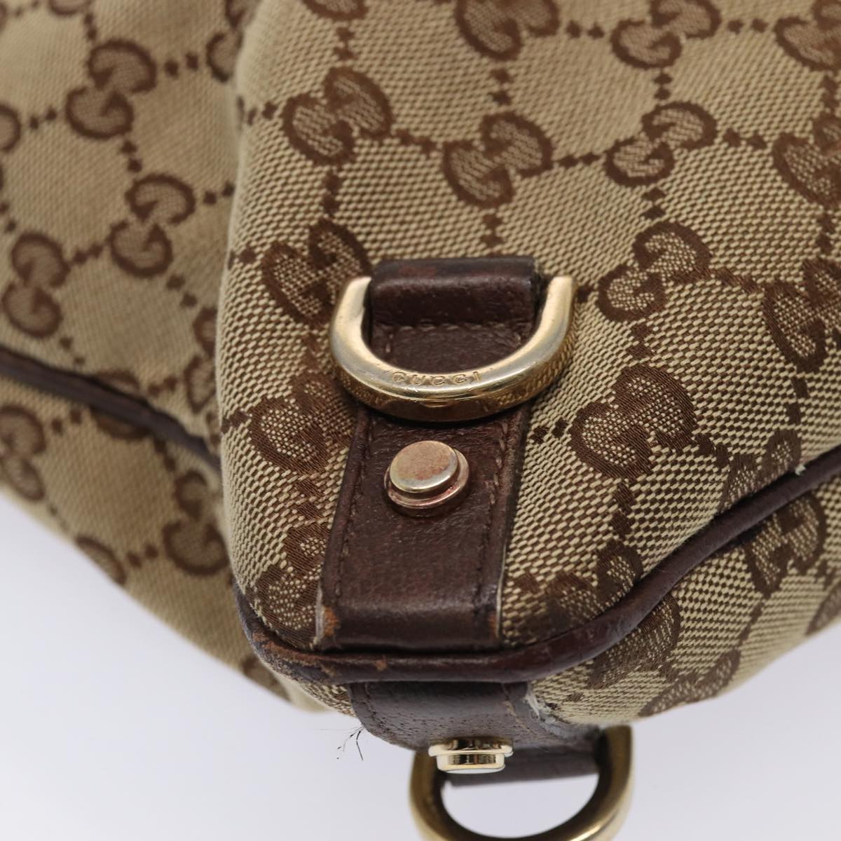 GUCCI GG Canvas Shoulder Bag Beige Brown 131326 Auth cl847