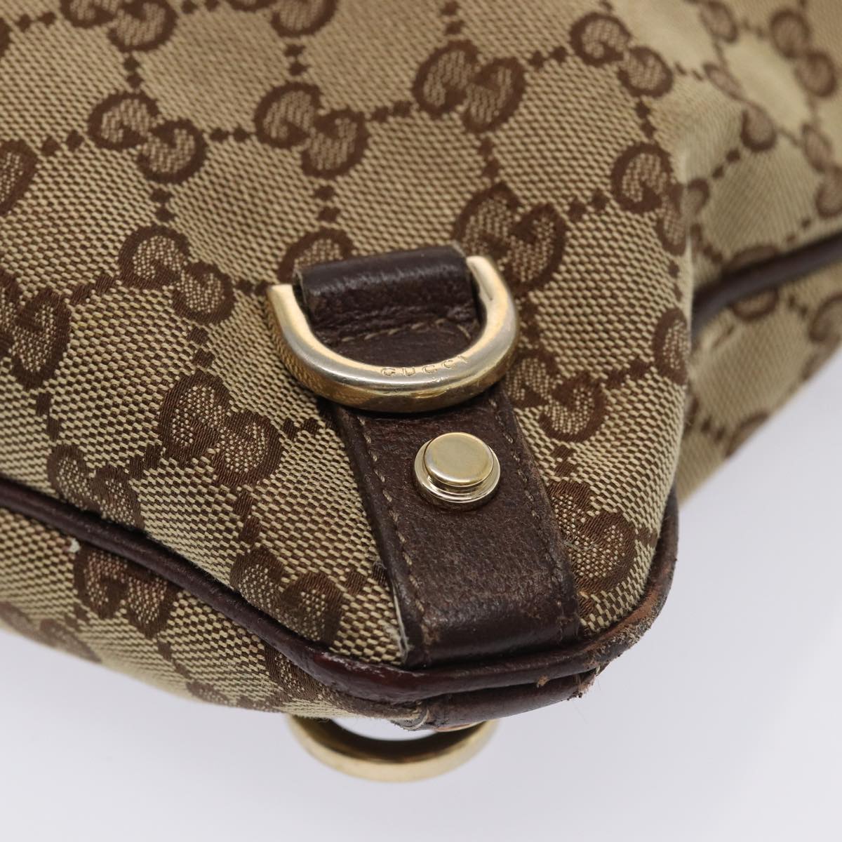 GUCCI GG Canvas Shoulder Bag Beige Brown 131326 Auth cl847