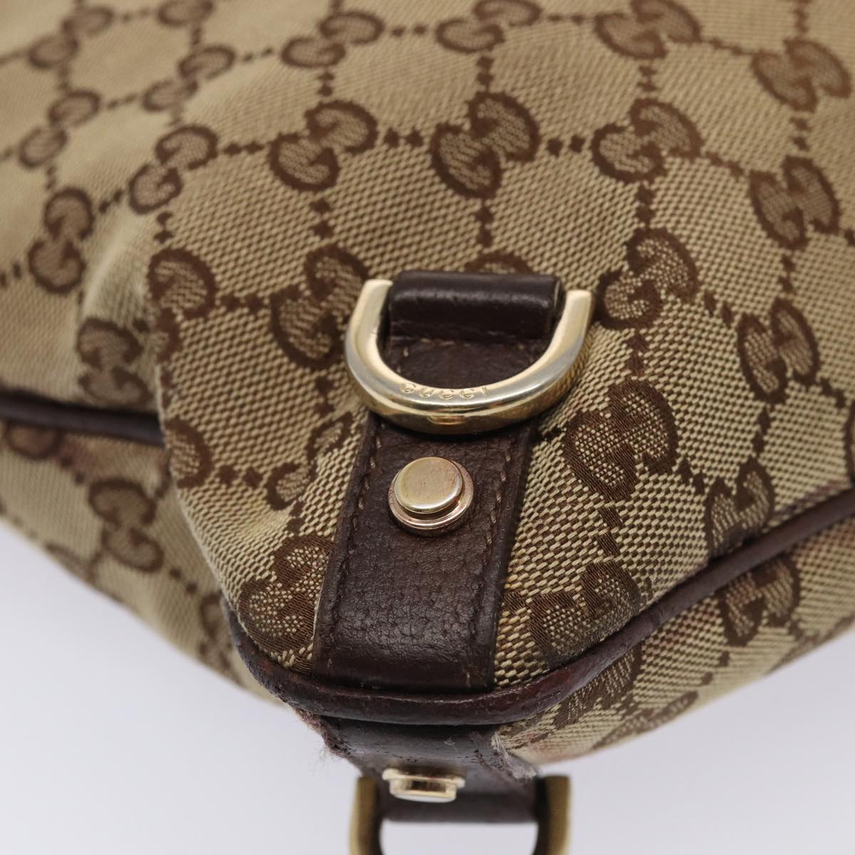 GUCCI GG Canvas Shoulder Bag Beige Brown 131326 Auth cl847