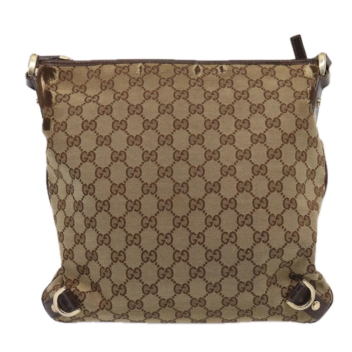 GUCCI GG Canvas Shoulder Bag Beige Brown 131326 Auth cl847