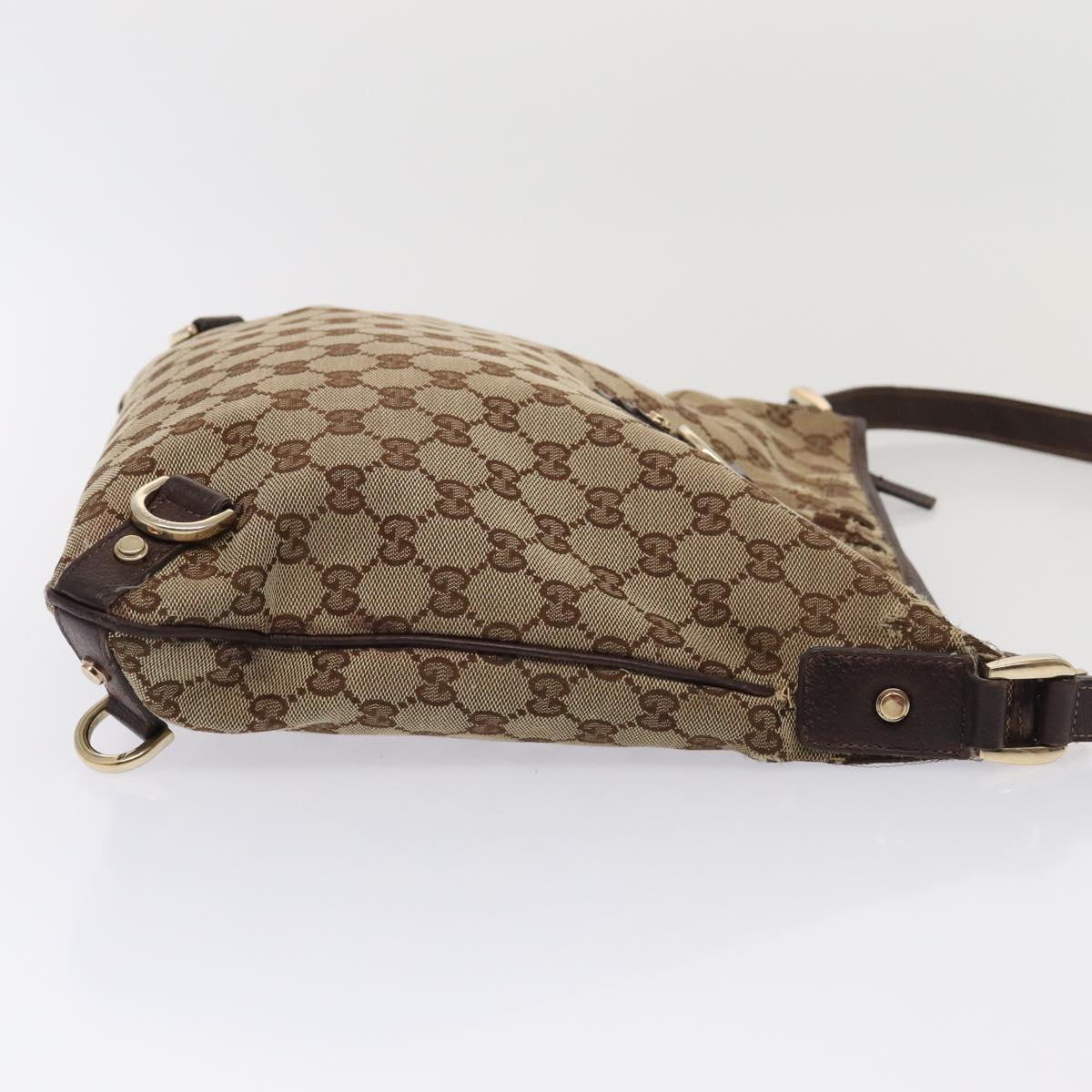 GUCCI GG Canvas Shoulder Bag Beige Brown 131326 Auth cl847