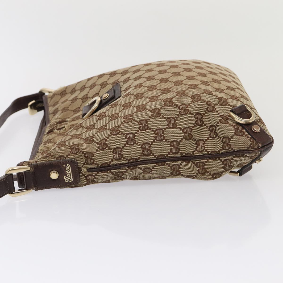 GUCCI GG Canvas Shoulder Bag Beige Brown 131326 Auth cl847