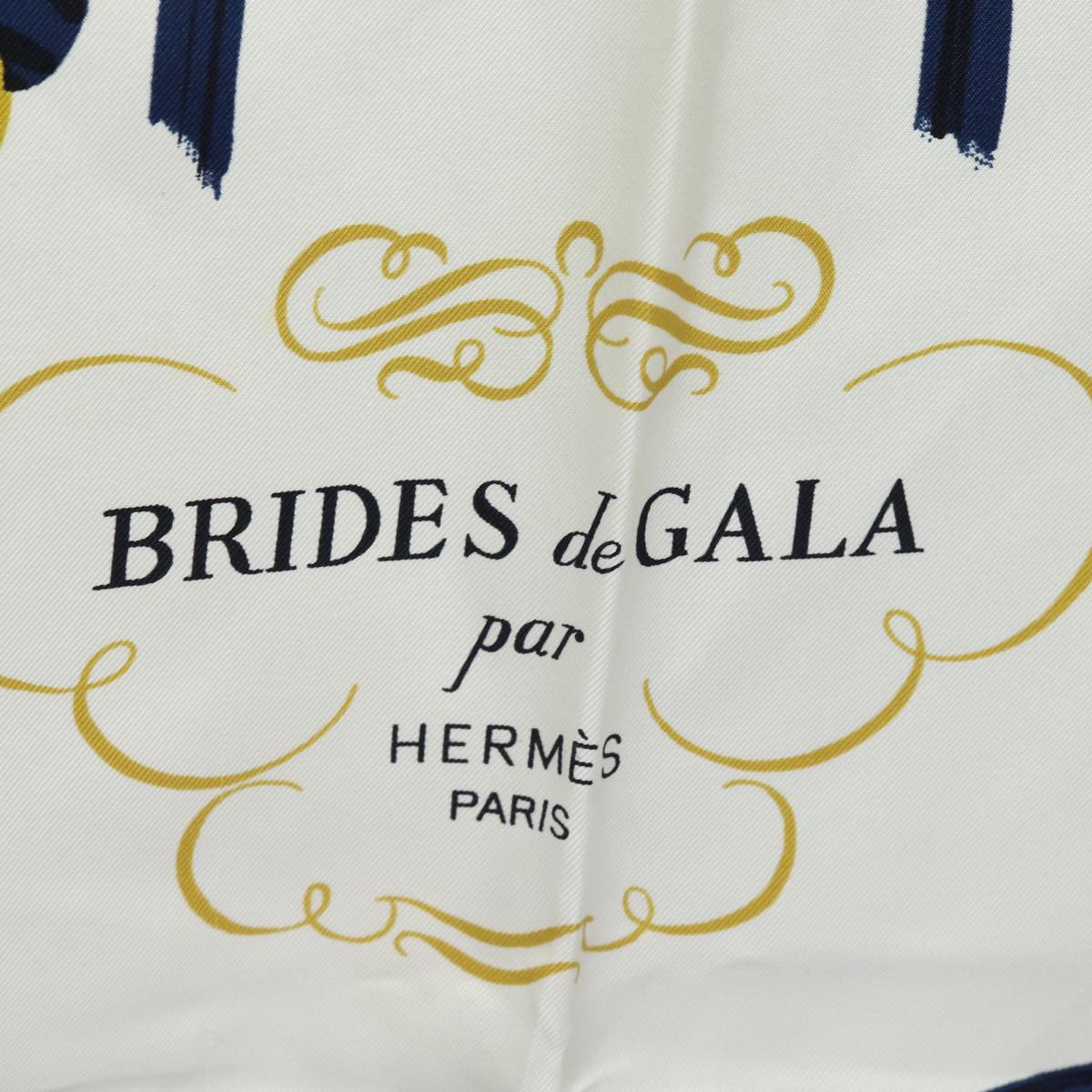 HERMES Carre90 Scarf ”BRIDES de GALA” Silk Navy Auth cl852