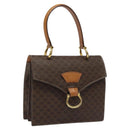 CELINE Macadam Canvas Hand Bag PVC Leather Brown Gold Auth EC006-1
