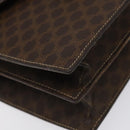 CELINE Macadam Canvas Hand Bag PVC Leather Brown Gold Auth EC006-16