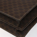 CELINE Macadam Canvas Hand Bag PVC Leather Brown Gold Auth EC006-17