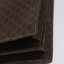 CELINE Macadam Canvas Hand Bag PVC Leather Brown Gold Auth EC006-8