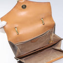 CELINE Macadam Canvas Hand Bag PVC Leather Brown Gold Auth EC006-9