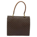 CELINE Macadam Canvas Hand Bag PVC Leather Brown Gold Auth EC006-2