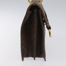 CELINE Macadam Canvas Hand Bag PVC Leather Brown Gold Auth EC006-3